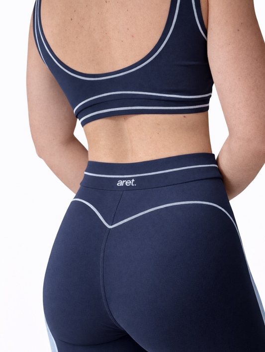 Set Azul Marino Ribete Blanco