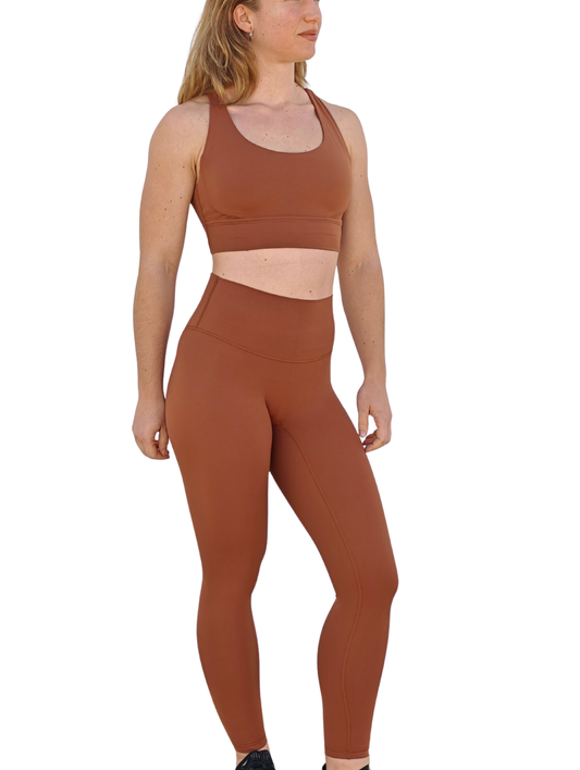 Set legging largo - top alta sujección- Brick