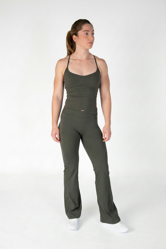 Olive Sculpt Flare Legging