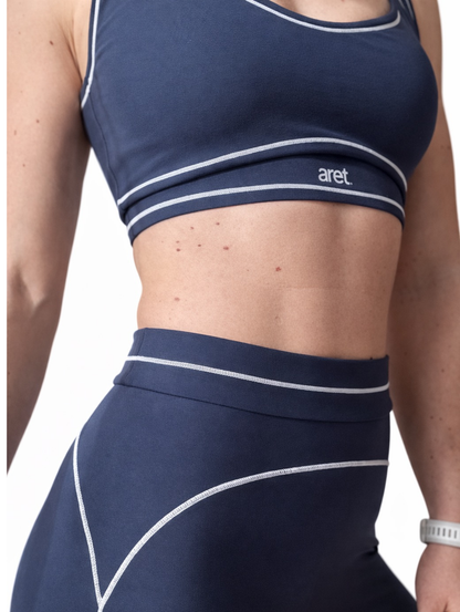 Set Azul Marino Ribete Blanco