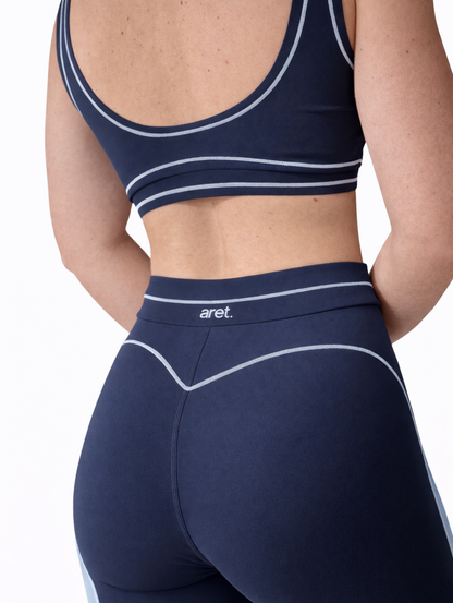 Set Azul Marino Ribete Blanco