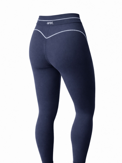 Set Azul Marino Ribete Blanco