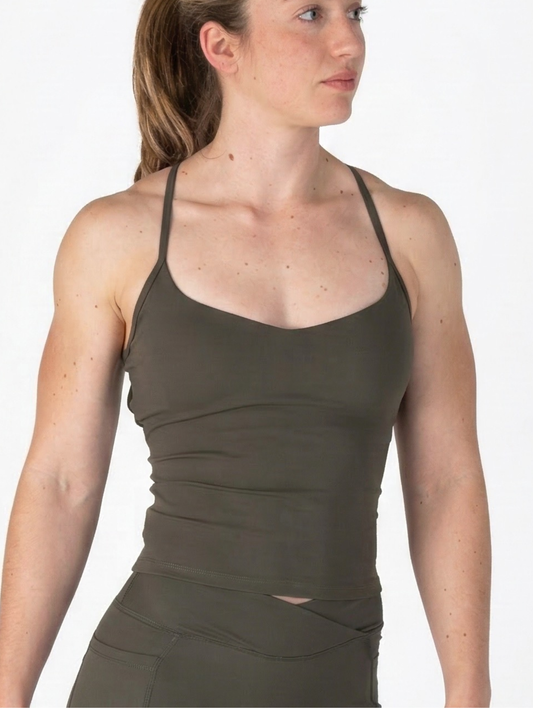 Olive Sculpt Tank Top
