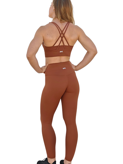 Set legging largo - top alta sujección- Brick