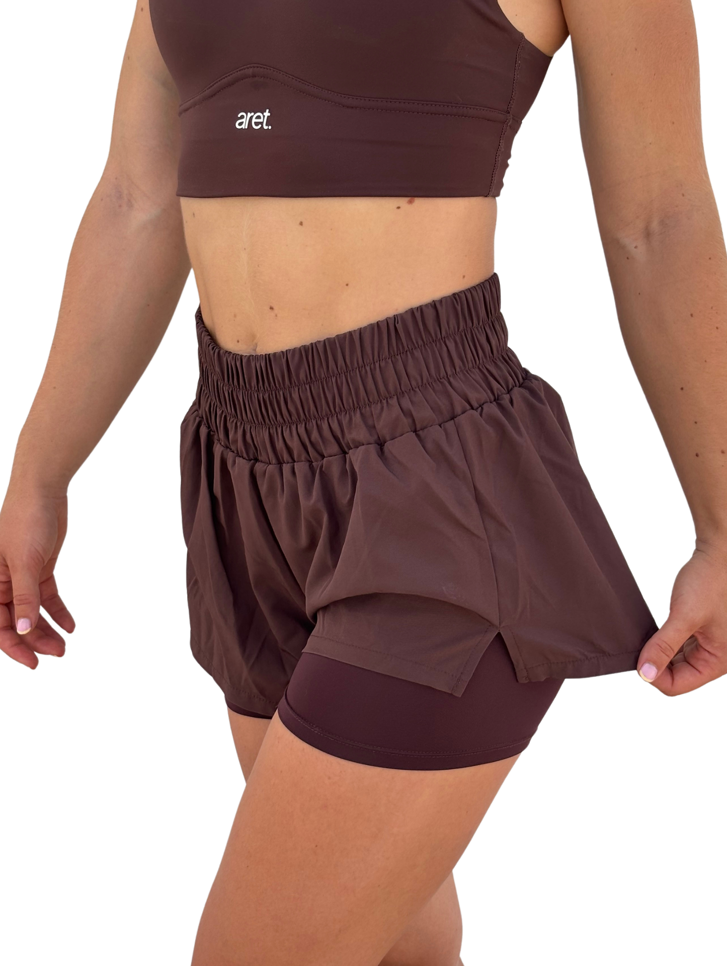 Short de mujer para running marron